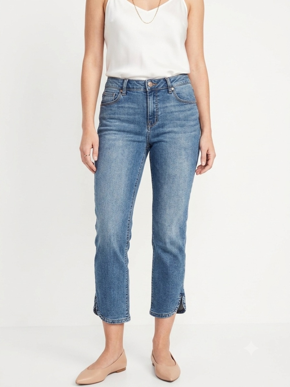 1822 Denim Women’s Blue Jeans Size 6 Medium Wash Cropped Hem Stretch Denim Pants